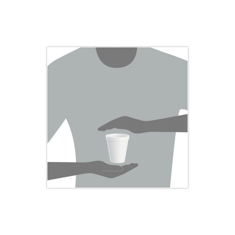 Foam Drink Cups, 8 oz, White, 25/Bag, 40 Bags/Carton. Picture 5