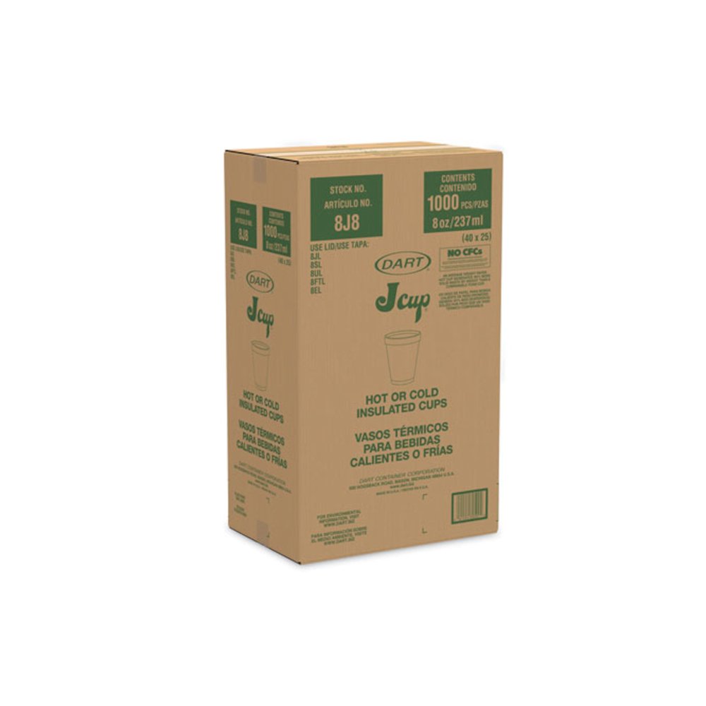 Foam Drink Cups, 8 oz, White, 25/Bag, 40 Bags/Carton. Picture 2