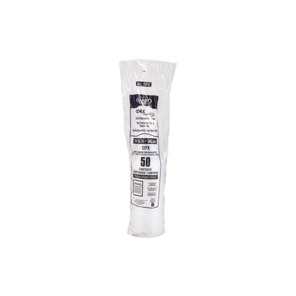 Conex ClearPro Plastic Cold Cups, 12 oz, Clear, 50/Sleeve, 20 Sleeves/Carton. Picture 3