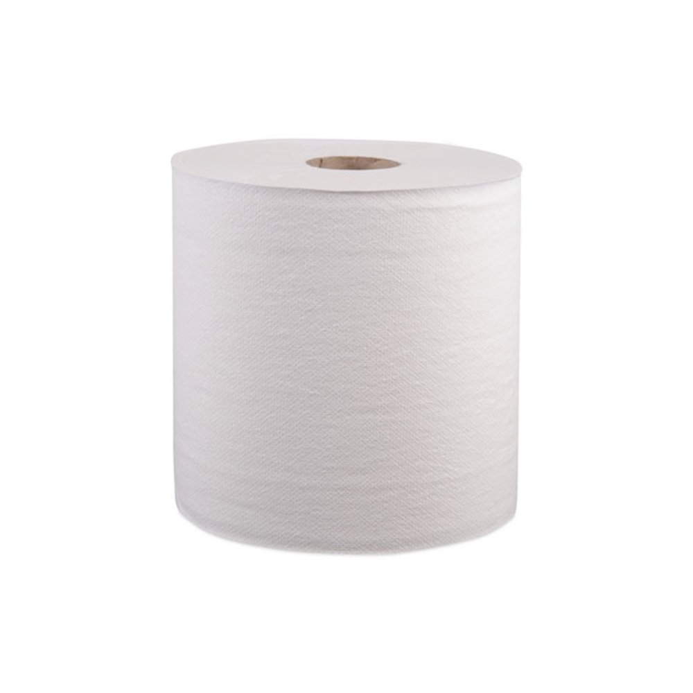 Hardwound Roll Towels, 1-Ply, 8" x 800 ft, White, 6 Rolls/Carton. Picture 1
