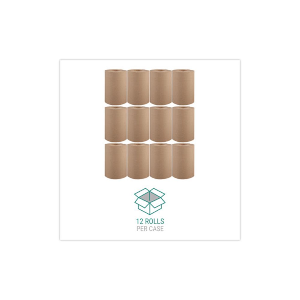 Hardwound Roll Towels, 1-Ply, 8" x 350 ft, Natural, 12 Rolls/Carton. Picture 4