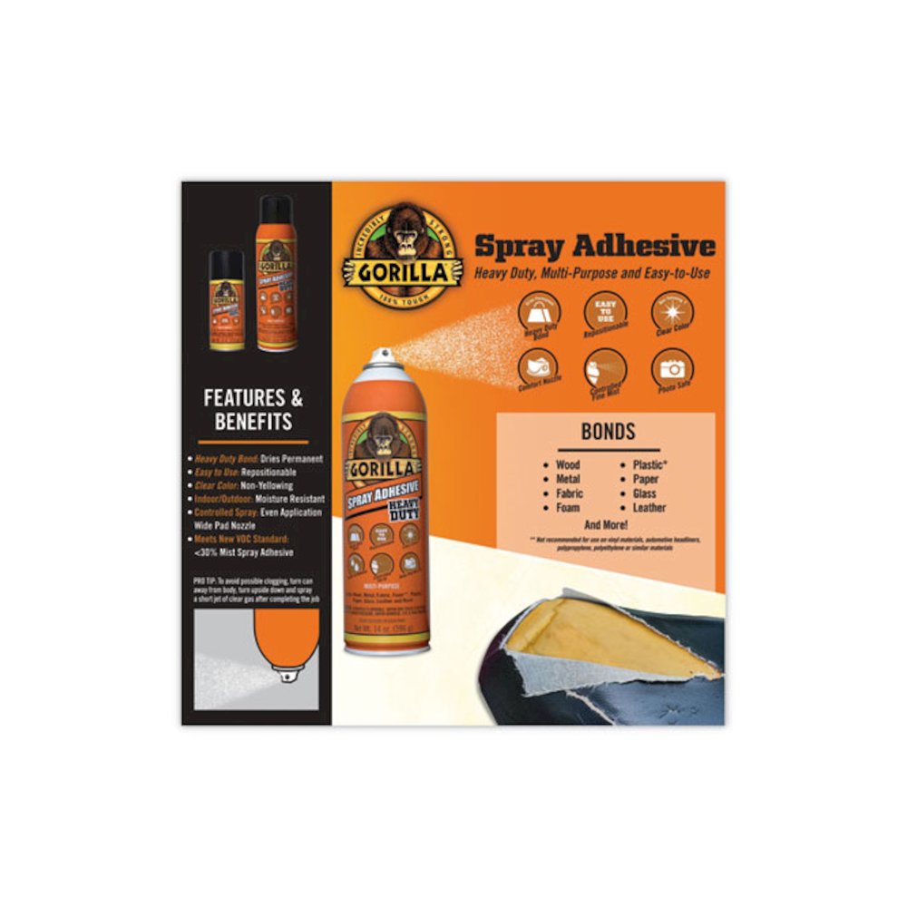Spray Adhesive, 14 oz, Dries Clear. Picture 4