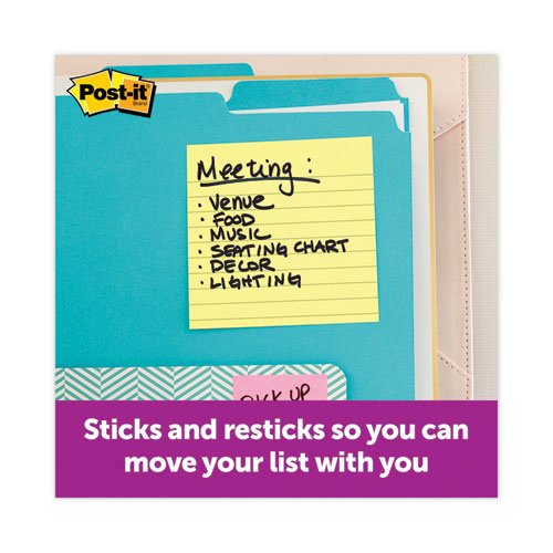 Pop-up Notes Refill, Note Ruled, 4" x 4", Canary Yellow, 90 Sheets/Pad, 5 Pads/Pack. Picture 3