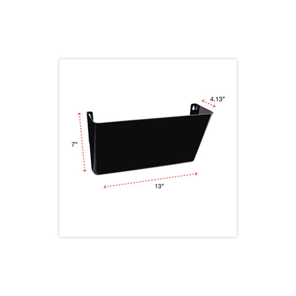 Wall File Pockets, Plastic, Letter Size, 13" x 4.13" x 7", Black. Picture 2