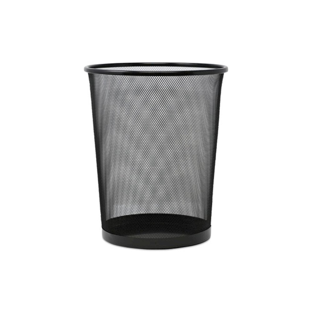 Mesh Wastebasket, 18 qt, Steel Mesh, Black. Picture 1
