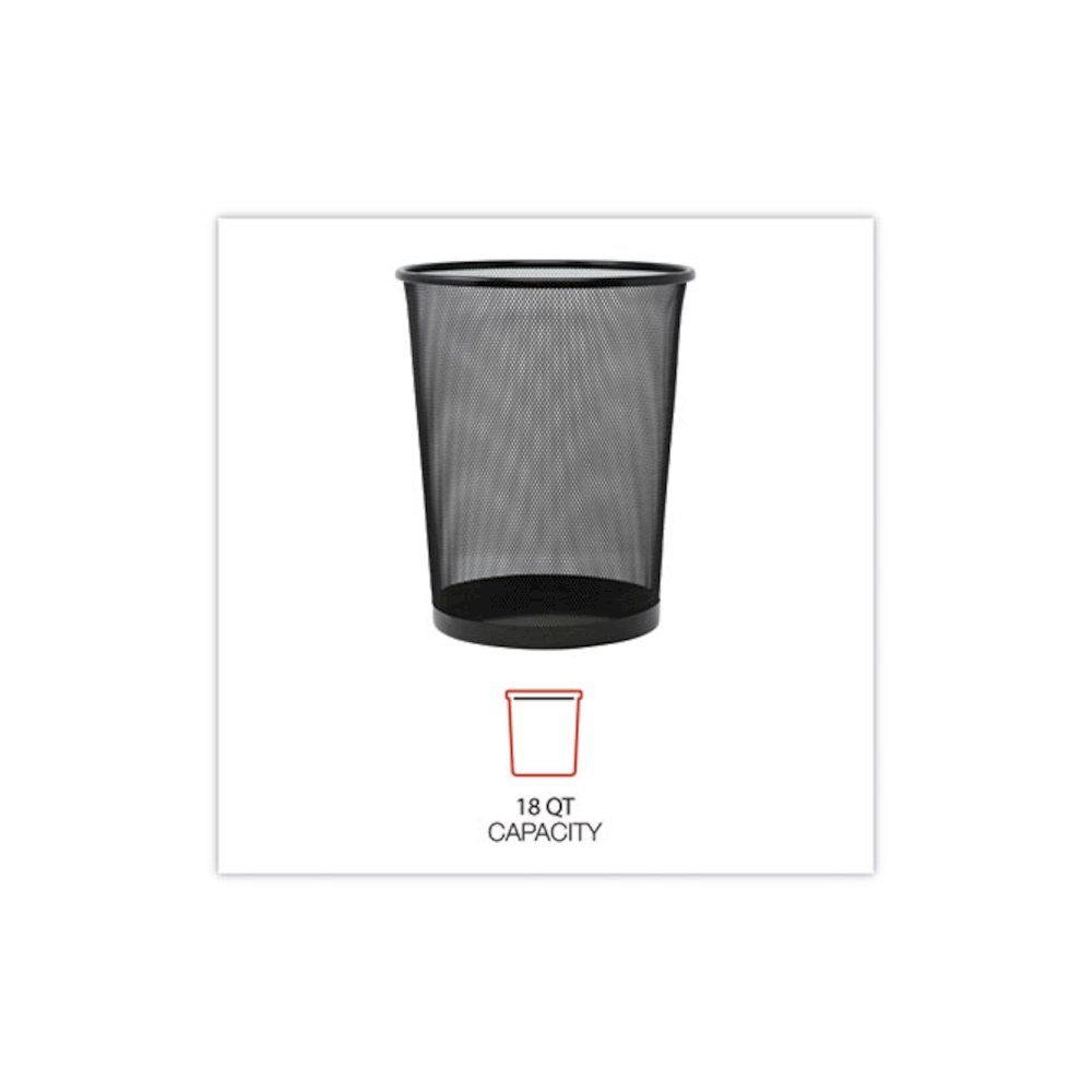 Mesh Wastebasket, 18 qt, Steel Mesh, Black. Picture 6