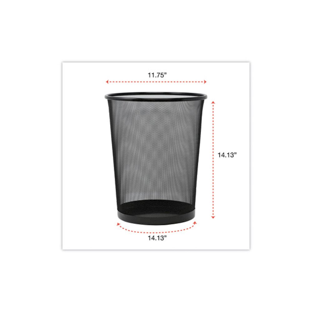Mesh Wastebasket, 18 qt, Steel Mesh, Black. Picture 5