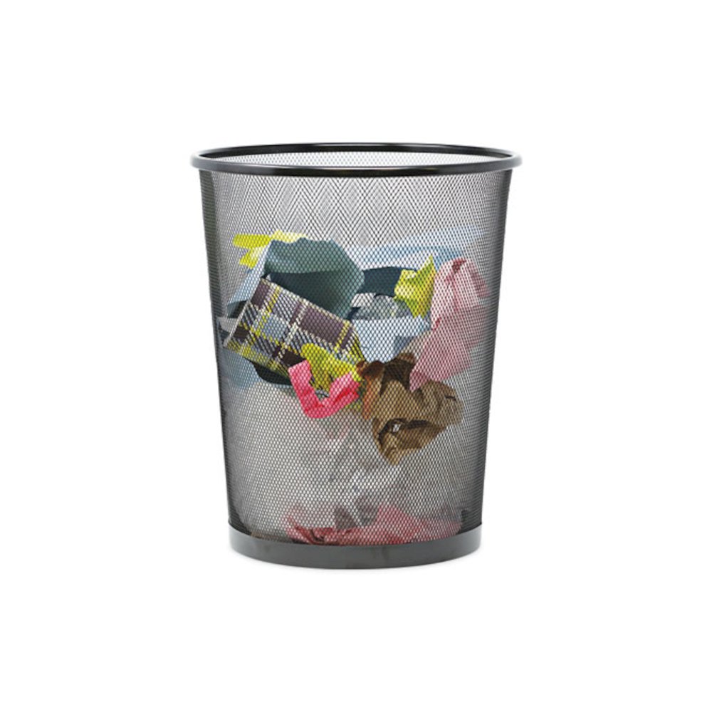 Mesh Wastebasket, 18 qt, Steel Mesh, Black. Picture 4