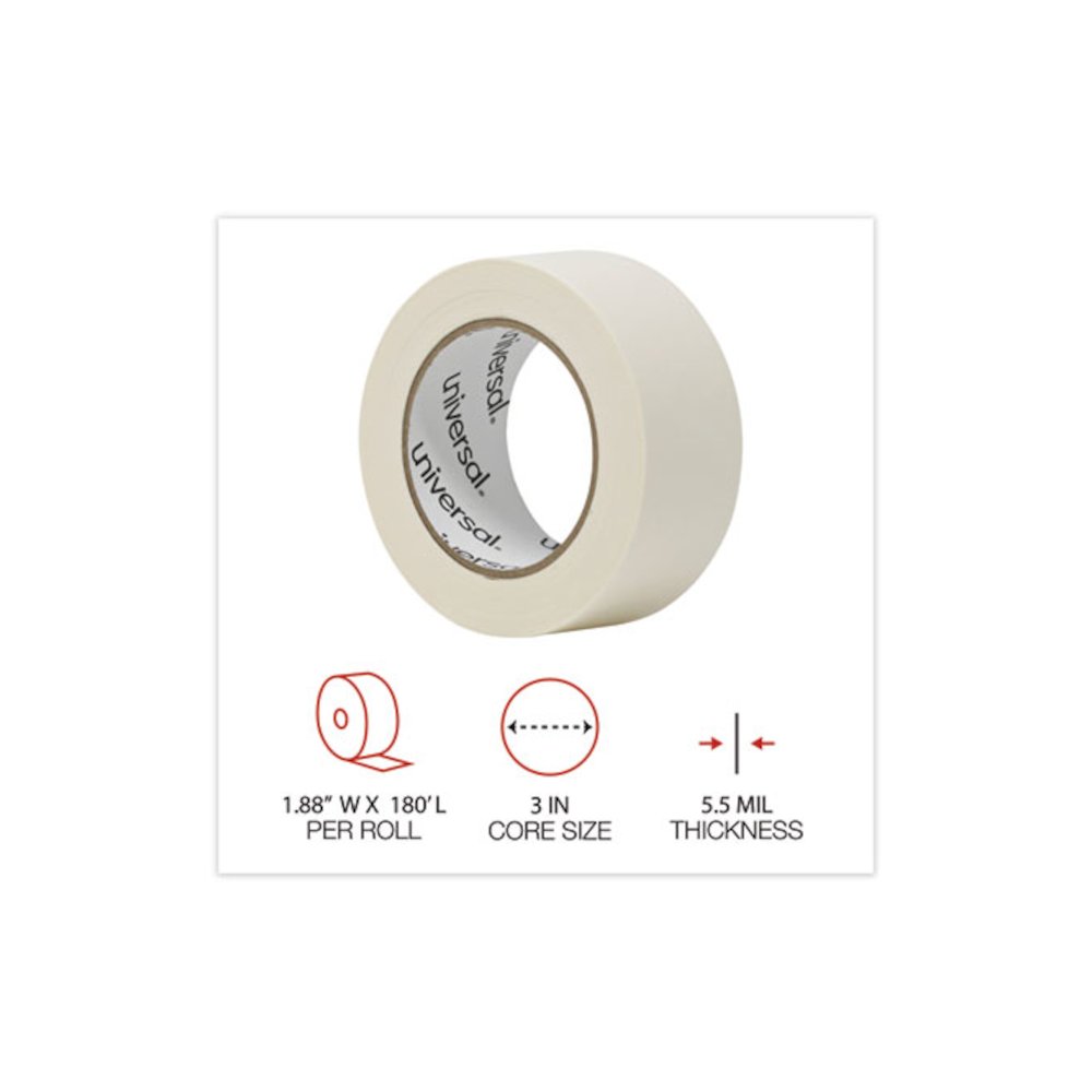 General-Purpose Masking Tape, 3" Core, 48 mm x 54.8 m, Beige, 2/Pack. Picture 5