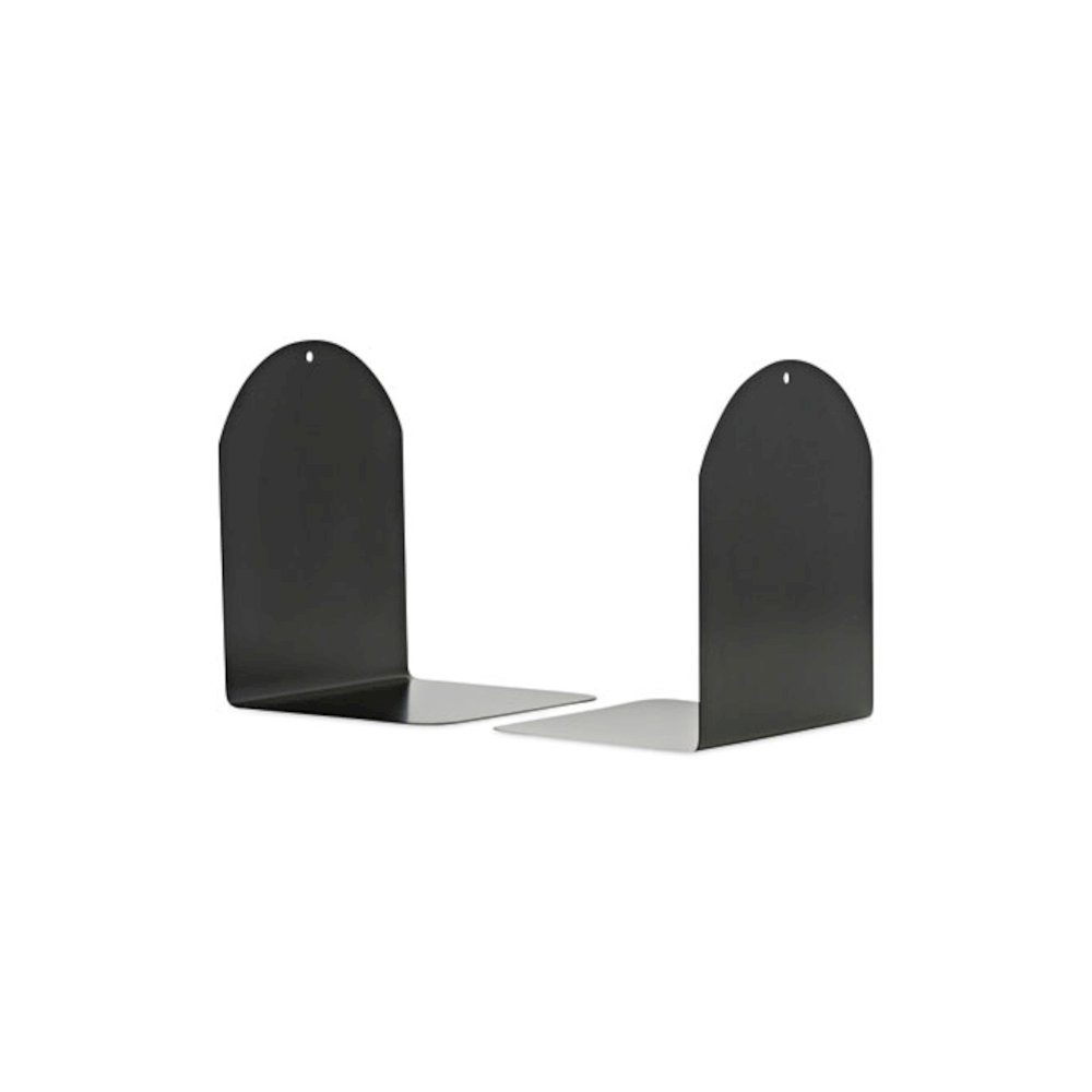 Magnetic Bookends, Magnetic Base, 6 x 5 x 7, Metal, Black, Pair. Picture 1
