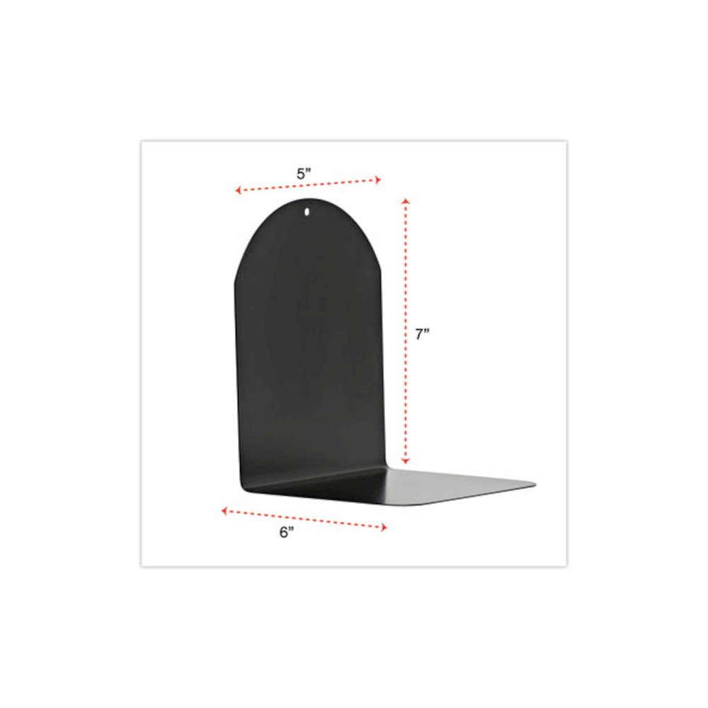 Magnetic Bookends, Magnetic Base, 6 x 5 x 7, Metal, Black, Pair. Picture 2