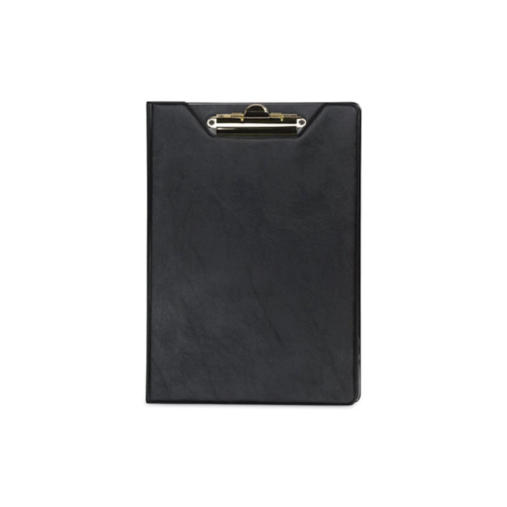 Value Padfolio, Heavyweight Sealed Vinyl, Brass Clip, Inside Front Pocket, Black. Picture 2