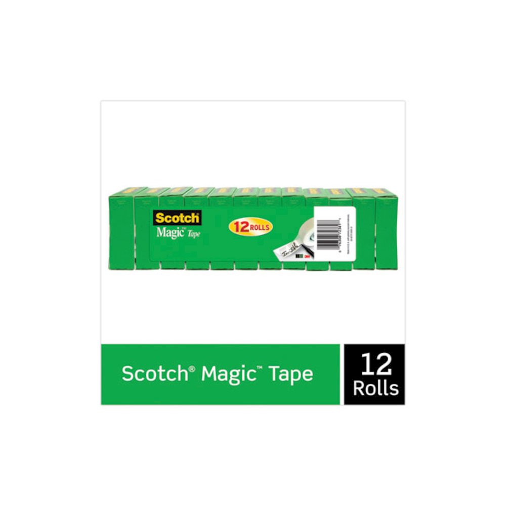 Clip Dispenser Value Pack with 12 Rolls of Tape, 1" Core, Plastic, Charcoal. Picture 2