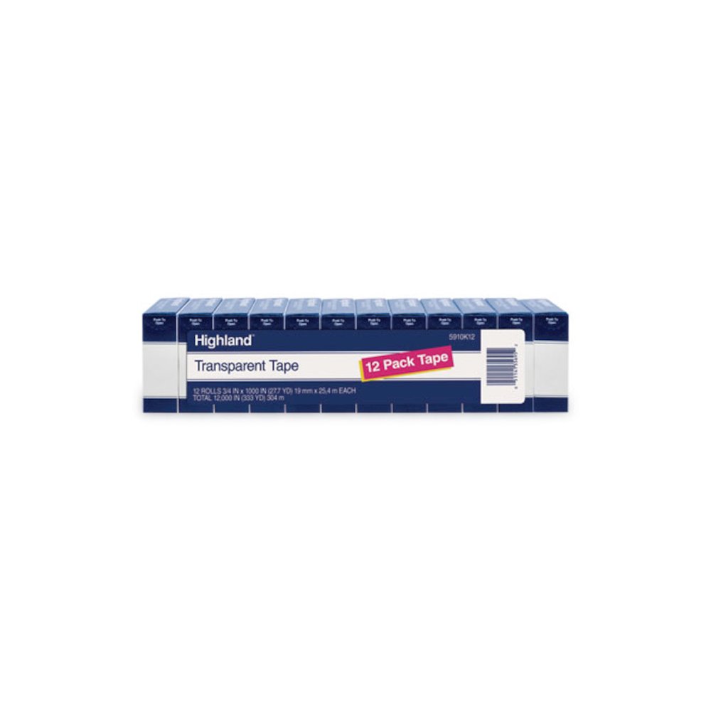 Transparent Tape, 1" Core, 0.75" x 83.33 ft, Clear, 12/Pack. Picture 1