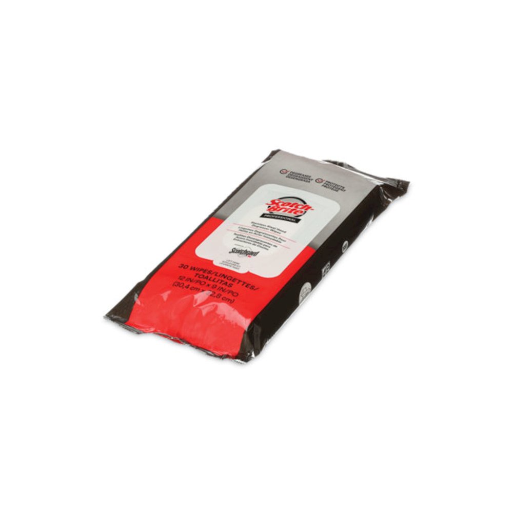 Stainless Steel Hood Degreaser Wipes, 1-Ply, 9 x 12, Unscented, White, 30 Wipes/Pack, 6 Packs/Carton. Picture 3