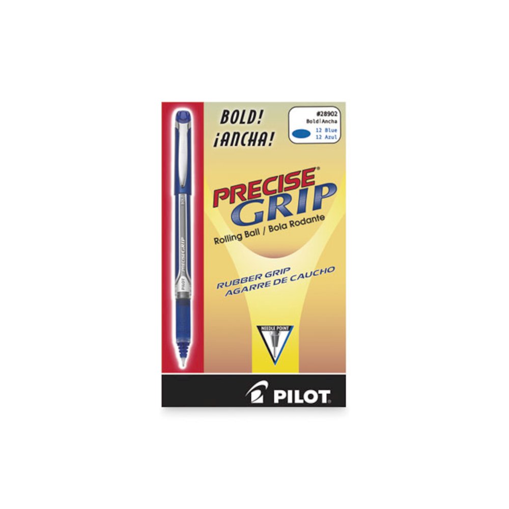 Precise Grip Rollerball Pen, Stick, Bold 1 mm, Blue Ink, Blue Barrel. Picture 2
