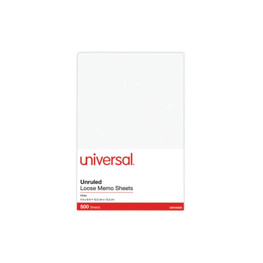 Loose White Memo Sheets, 4 x 6, Unruled, Plain White, 500/Pack. Picture 1