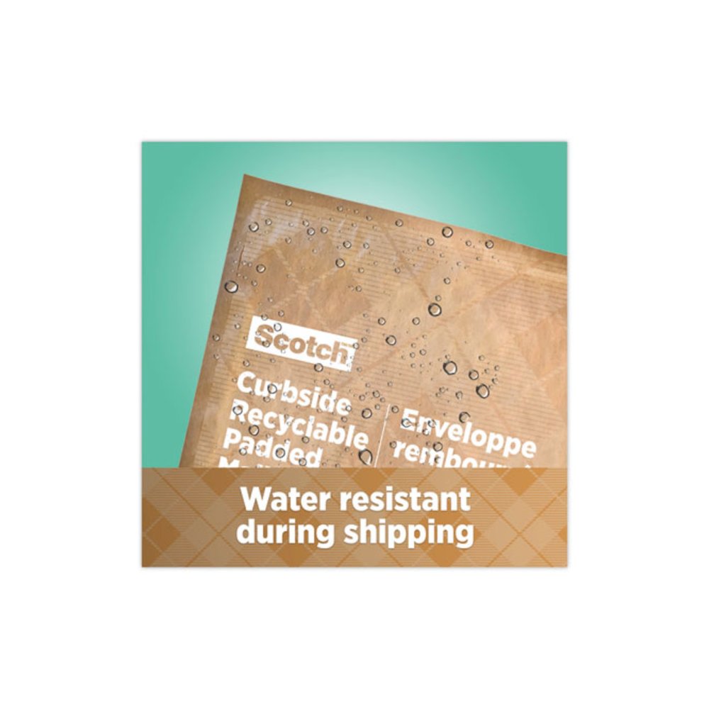 Curbside Recyclable Padded Mailer, #0, Bubble Cushion, Self-Adhesive Closure, 7 x 11.25, Natural Kraft, 100/Carton. Picture 10