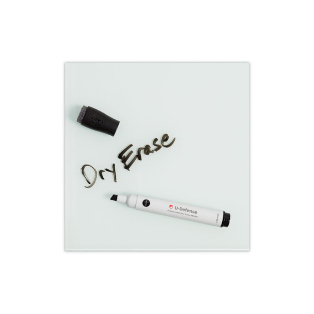 U-Defense Antimicrobial Dry-Erase Markers, Broad Chisel Tip, Black, 12/Pack. Picture 4