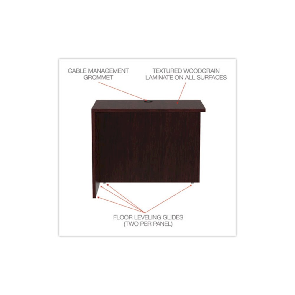 Alera Valencia Series Reversible Return/Bridge Shell, 35w x 23.63d x 29.5h, Mahogany. Picture 3