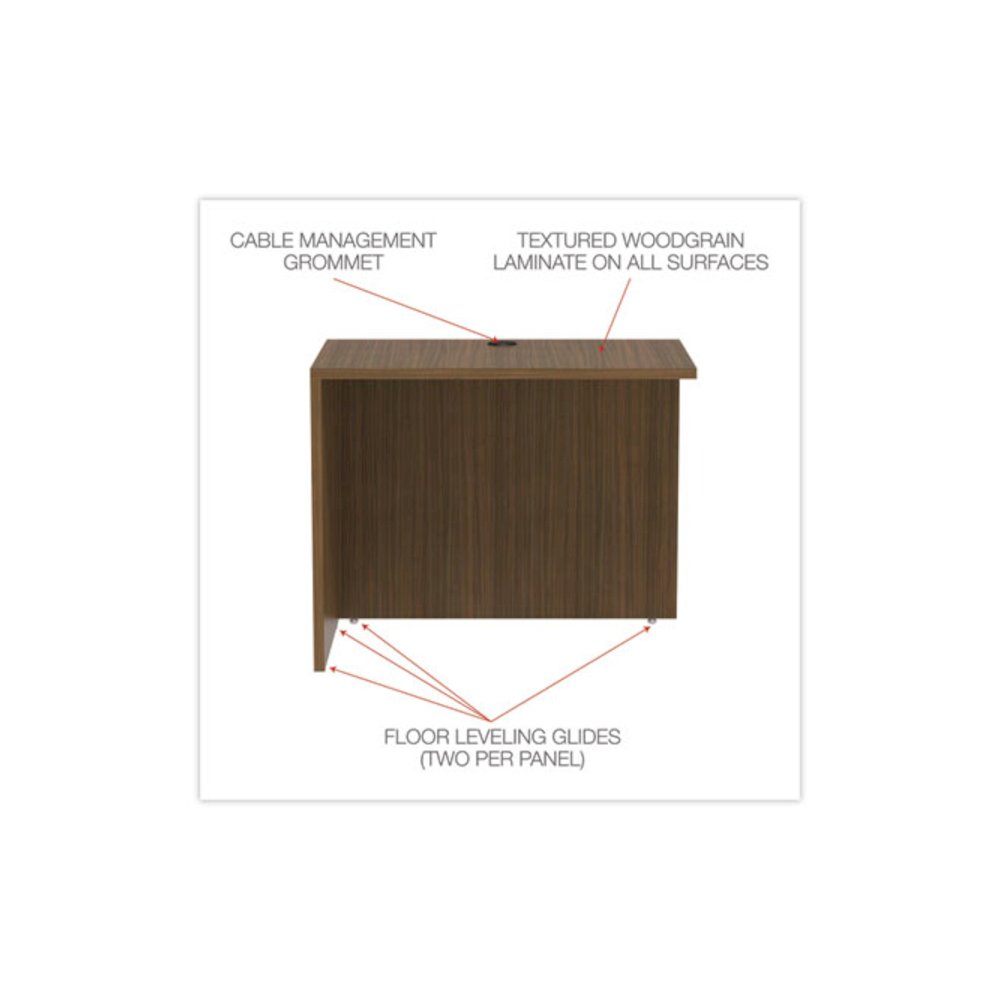 Alera Valencia Series Reversible Return/Bridge Shell, 35w x 23.63d x 29.5h, Modern Walnut. Picture 3