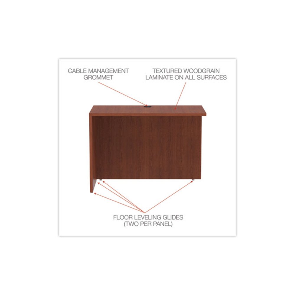 Alera Valencia Series Reversible Return/Bridge Shell, 42w x 23.63d x 29.5h, Medium Cherry. Picture 3