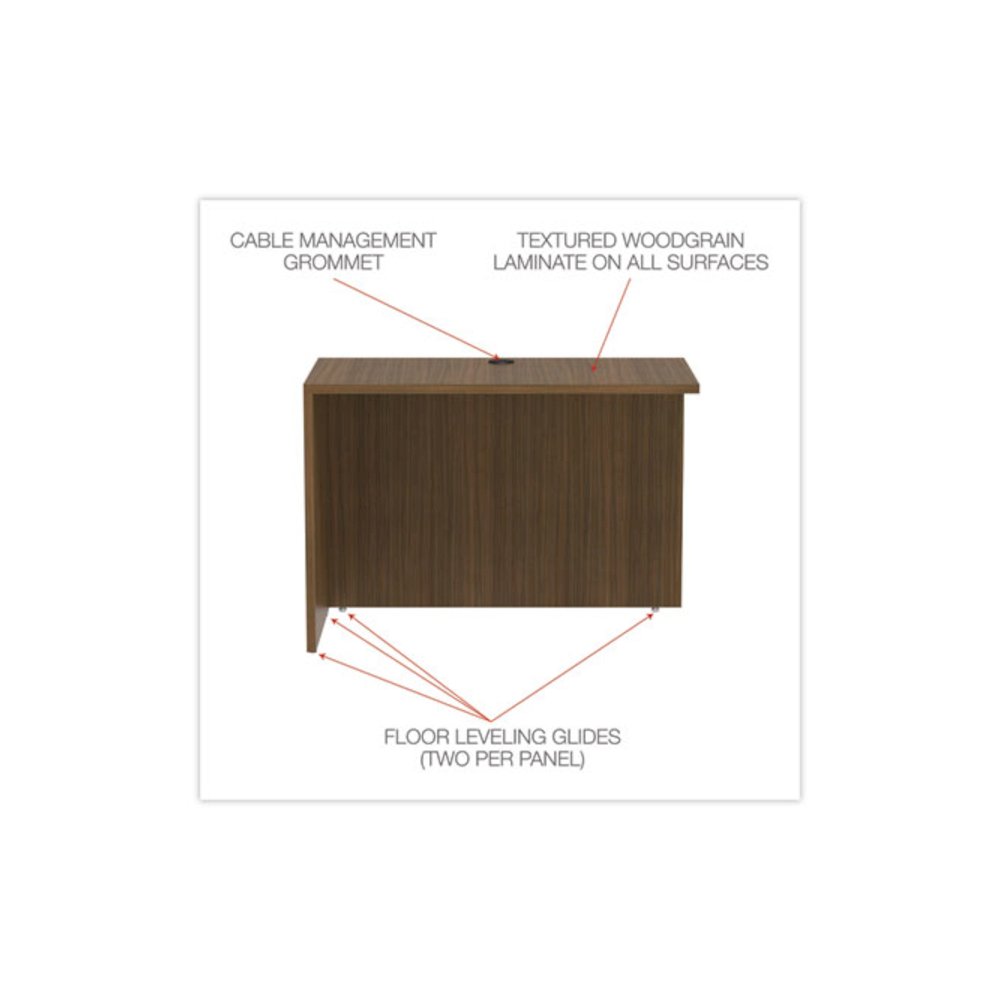 Alera Valencia Series Reversible Return/Bridge Shell, 42w x 23.63d x 29.5h, Modern Walnut. Picture 3