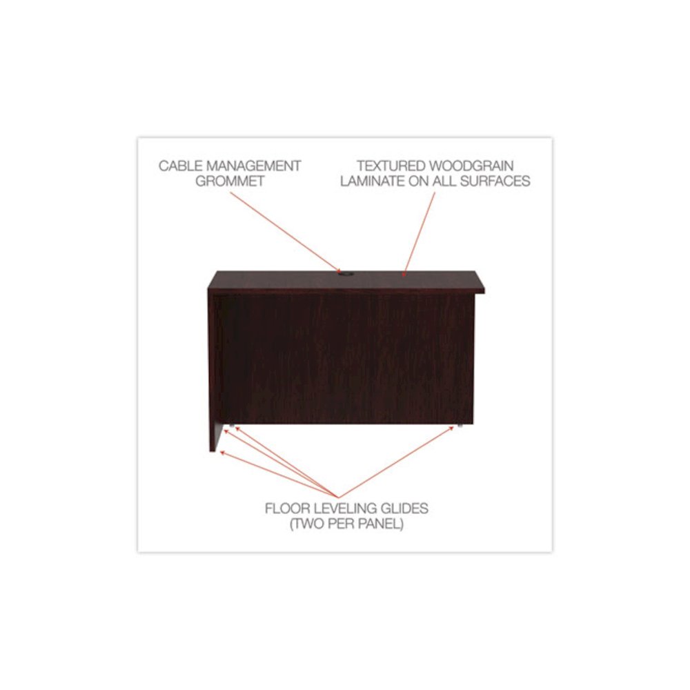 Alera Valencia Series Reversible Return/Bridge Shell, 47.25w x 23.63d x 29.5h, Mahogany. Picture 3