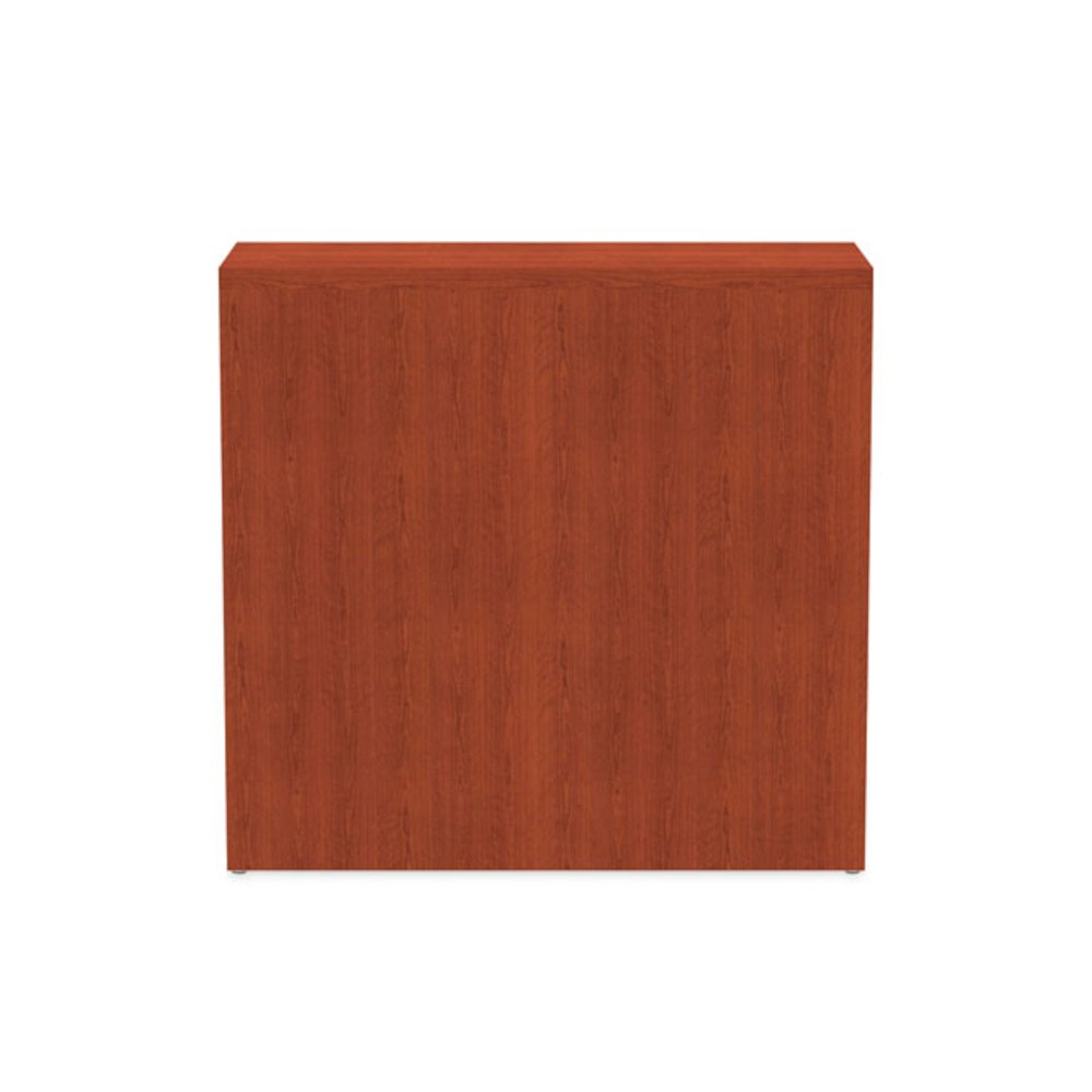 Alera Valencia Series Bookcase, Two-Shelf, 31.75w x 14d x 29.5h, Med Cherry. Picture 5
