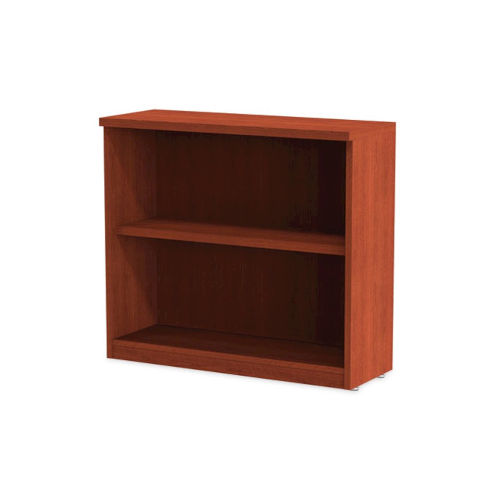 Alera Valencia Series Bookcase, Two-Shelf, 31.75w x 14d x 29.5h, Med Cherry. Picture 6