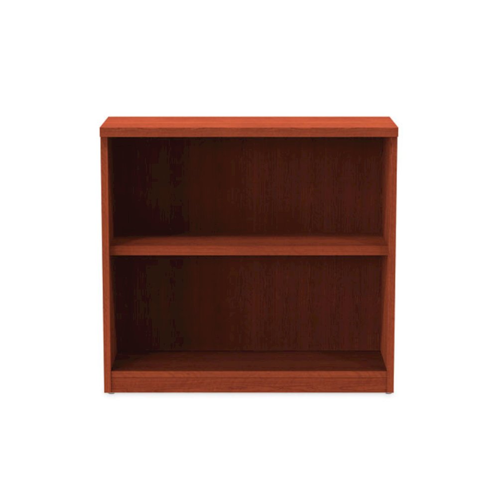 Alera Valencia Series Bookcase, Two-Shelf, 31.75w x 14d x 29.5h, Med Cherry. Picture 7