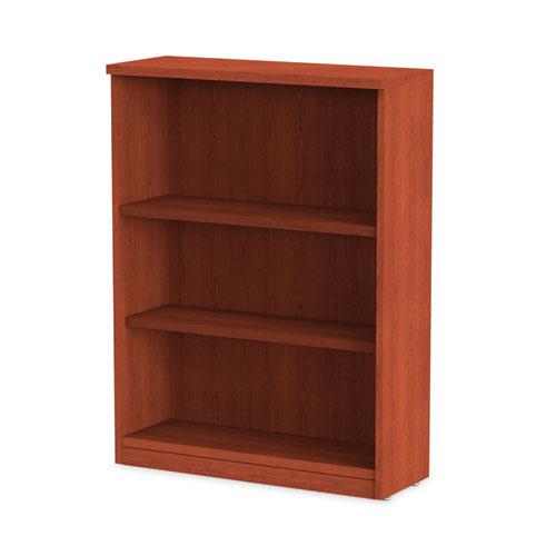 Alera Valencia Series Bookcase, Three-Shelf, 31.75w x 14d x 39.38h, Med Cherry. Picture 6