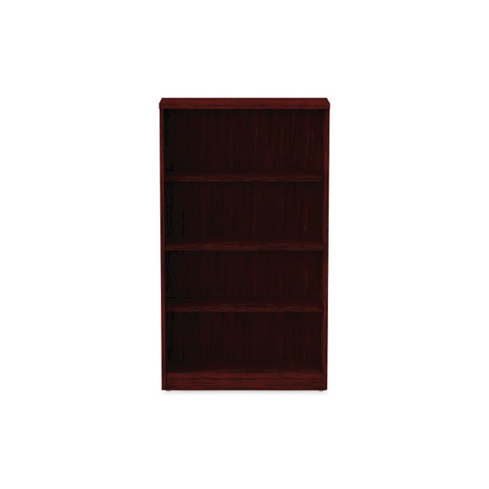 Alera Valencia Series Bookcase, Four-Shelf, 31.75w x 14d x 54.88h, Mahogany. Picture 7