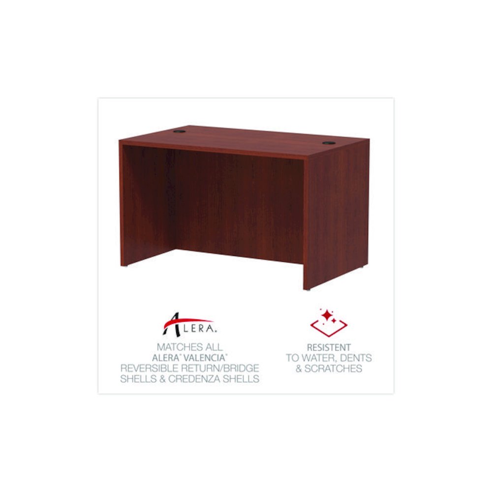 Alera Valencia Series Straight Front Desk Shell, 47.25" x 29.5" x 29.63", Medium Cherry. Picture 4