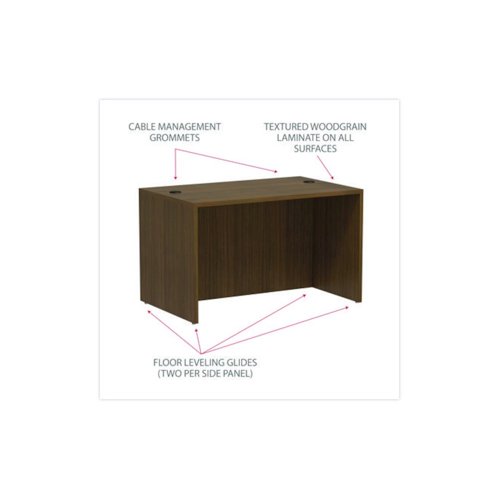 Alera Valencia Series Straight Front Desk Shell, 47.25" x 29.5" x 29.63", Modern Walnut. Picture 3