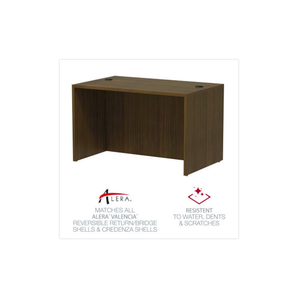 Alera Valencia Series Straight Front Desk Shell, 47.25" x 29.5" x 29.63", Modern Walnut. Picture 4