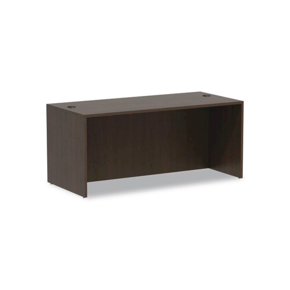 Alera Valencia Series Straight Front Desk Shell, 65" x 29.5" x 29.63", Espresso. Picture 1