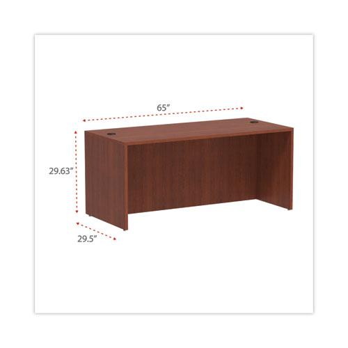 Alera Valencia Series Straight Front Desk Shell, 65" x 29.5" x 29.63", Medium Cherry. Picture 2