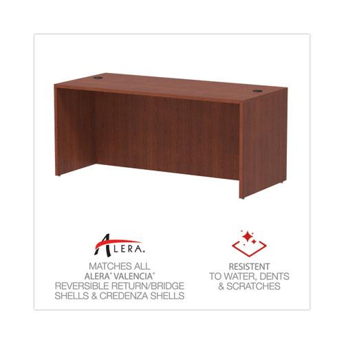 Alera Valencia Series Straight Front Desk Shell, 65" x 29.5" x 29.63", Medium Cherry. Picture 4