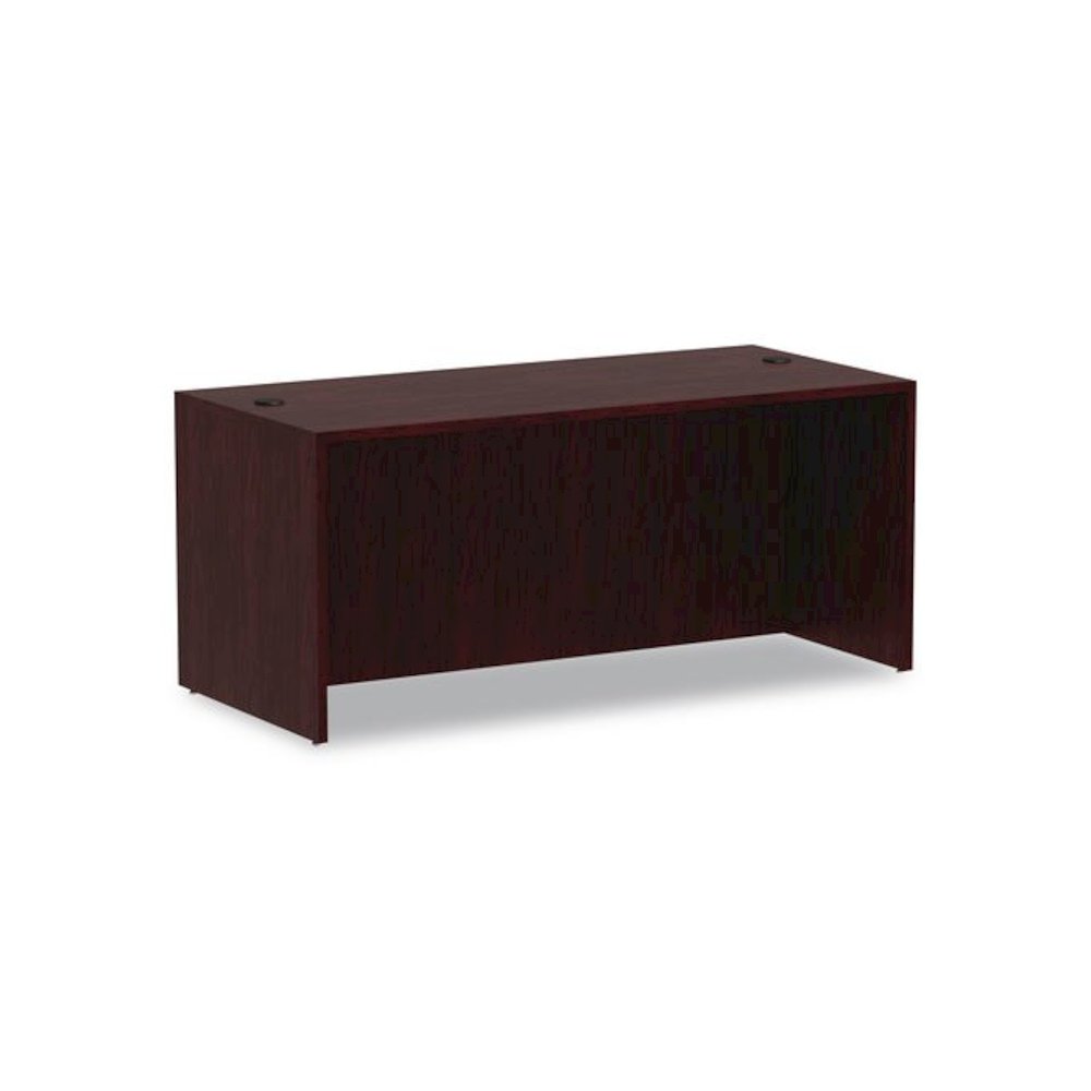 Alera Valencia Series Straight Front Desk Shell, 65" x 29.5" x 29.63", Mahogany. Picture 1