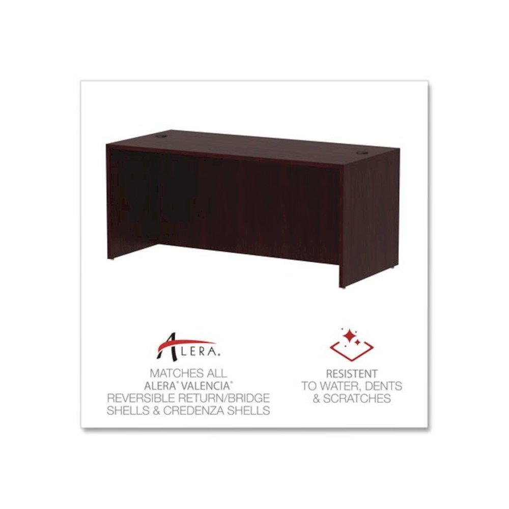 Alera Valencia Series Straight Front Desk Shell, 65" x 29.5" x 29.63", Mahogany. Picture 5