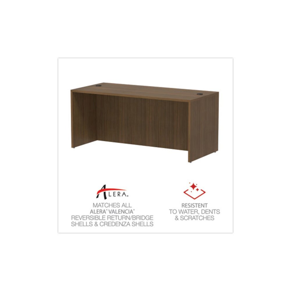 Alera Valencia Series Straight Front Desk Shell, 65" x 29.5" x 29.63", Modern Walnut. Picture 5