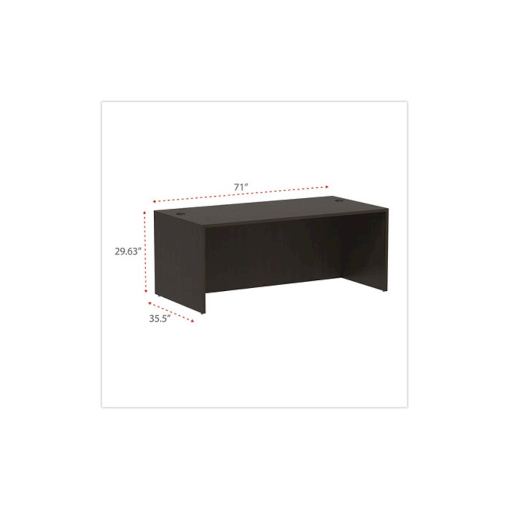 Alera Valencia Series Straight Front Desk Shell, 71" x 35.5" x 29.63", Espresso. Picture 2