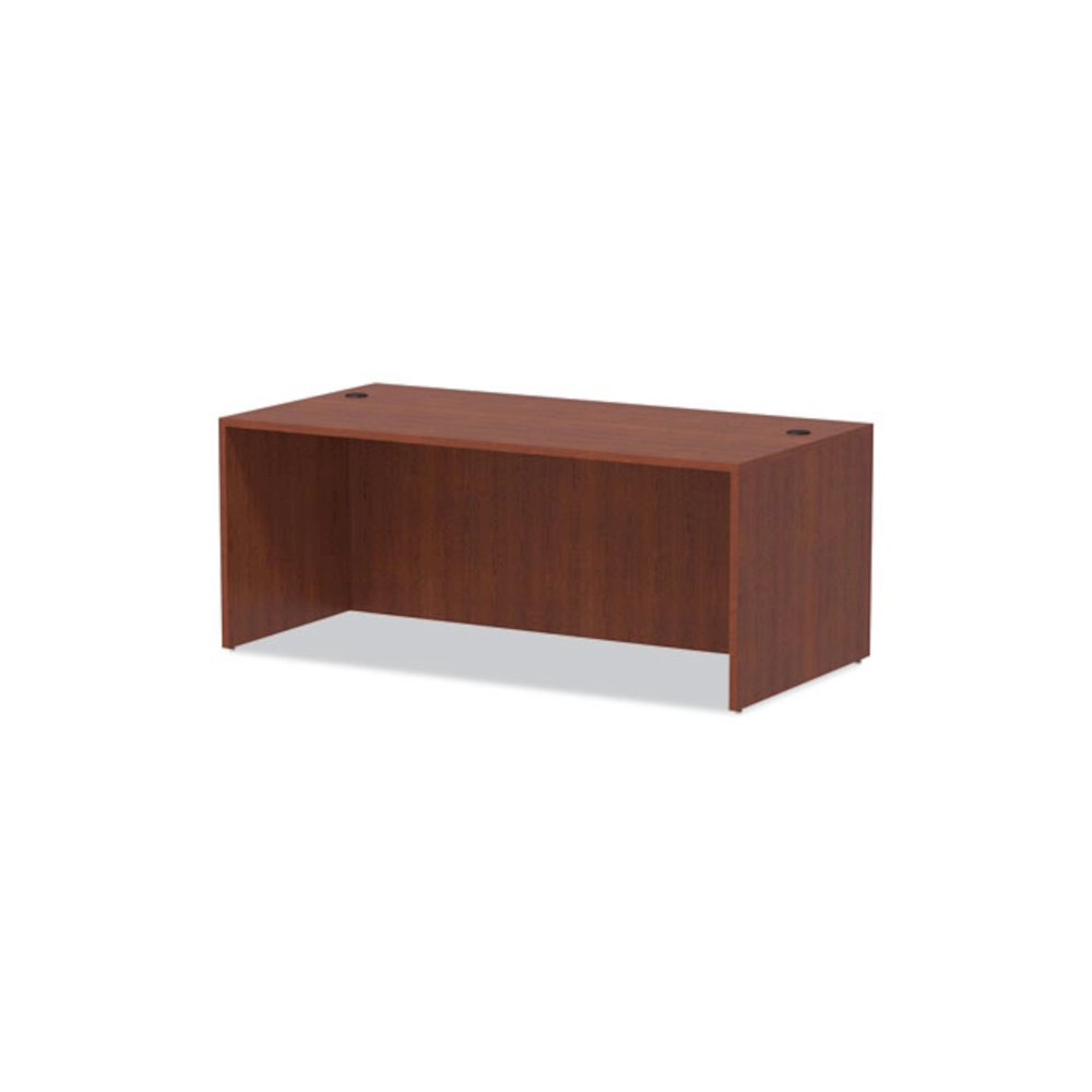 Alera Valencia Series Straight Front Desk Shell, 71" x 35.5" x 29.63", Medium Cherry. Picture 6