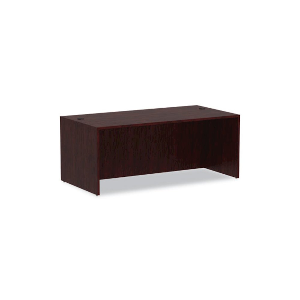 Alera Valencia Series Straight Front Desk Shell, 71" x 35.5" x 29.63", Mahogany. Picture 1