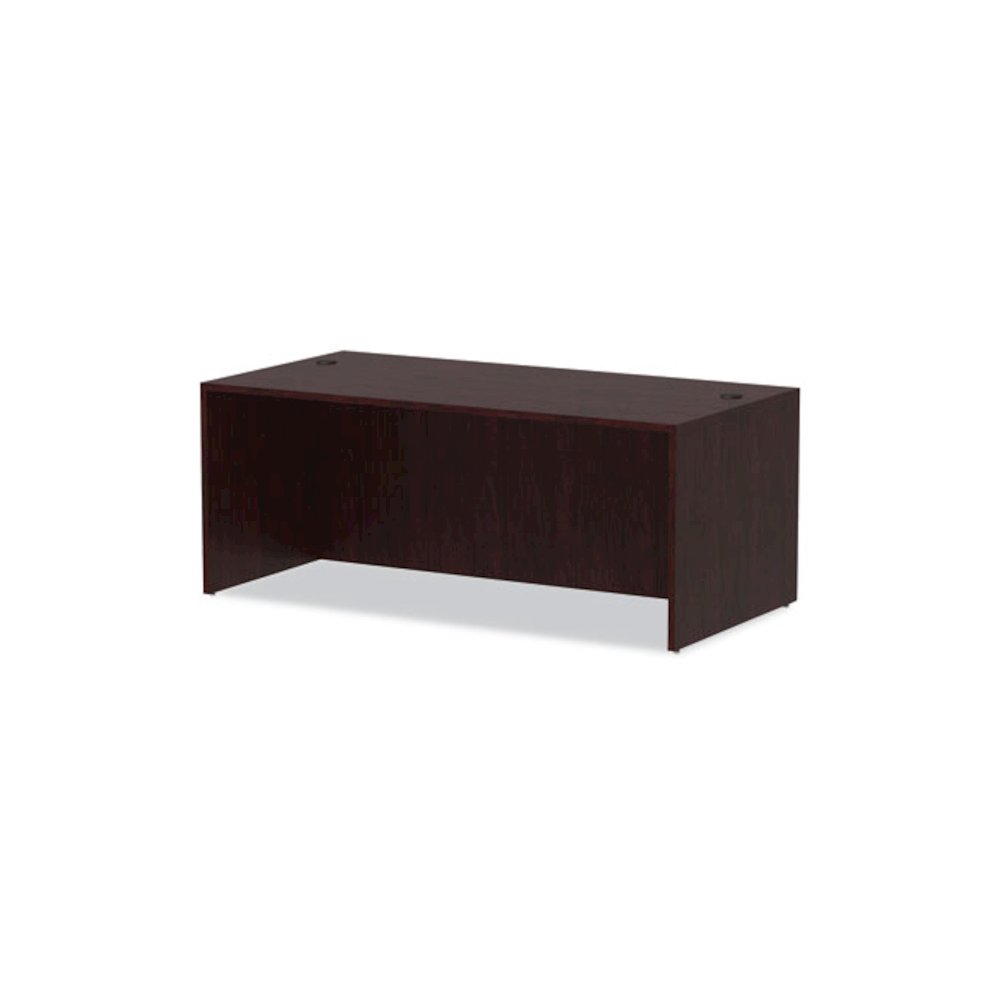 Alera Valencia Series Straight Front Desk Shell, 71" x 35.5" x 29.63", Mahogany. Picture 7