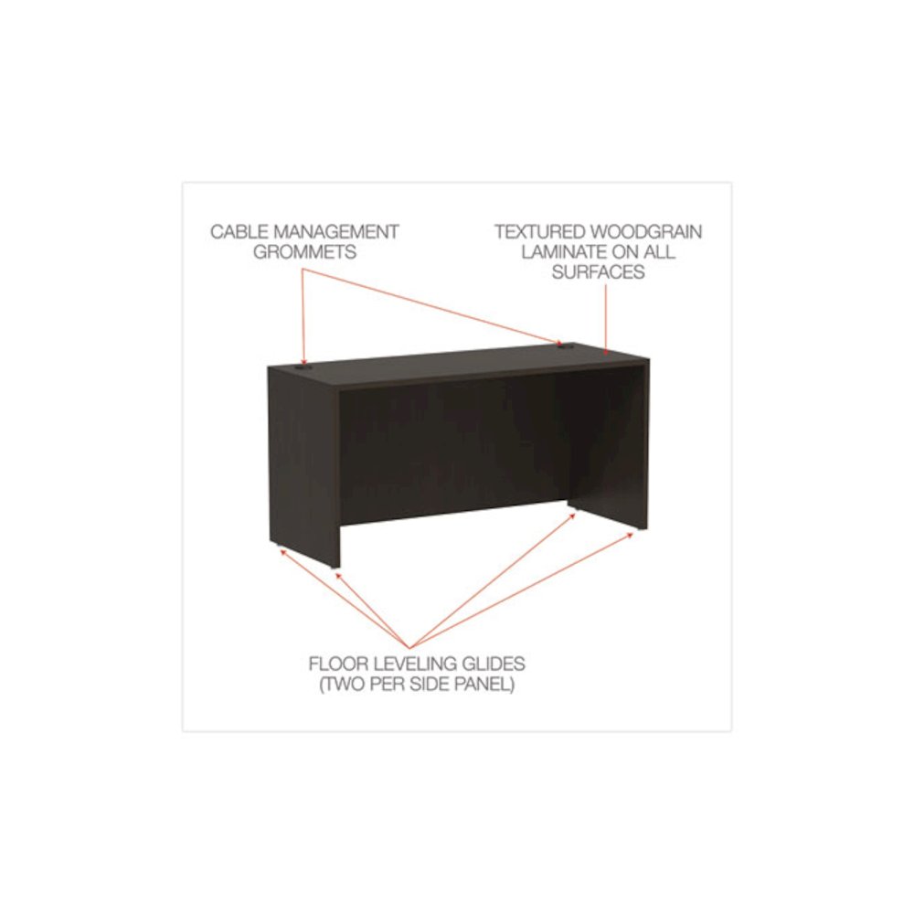 Alera Valencia Series Credenza Shell, 59.13w x 23.63d x 29.5h, Espresso. Picture 3