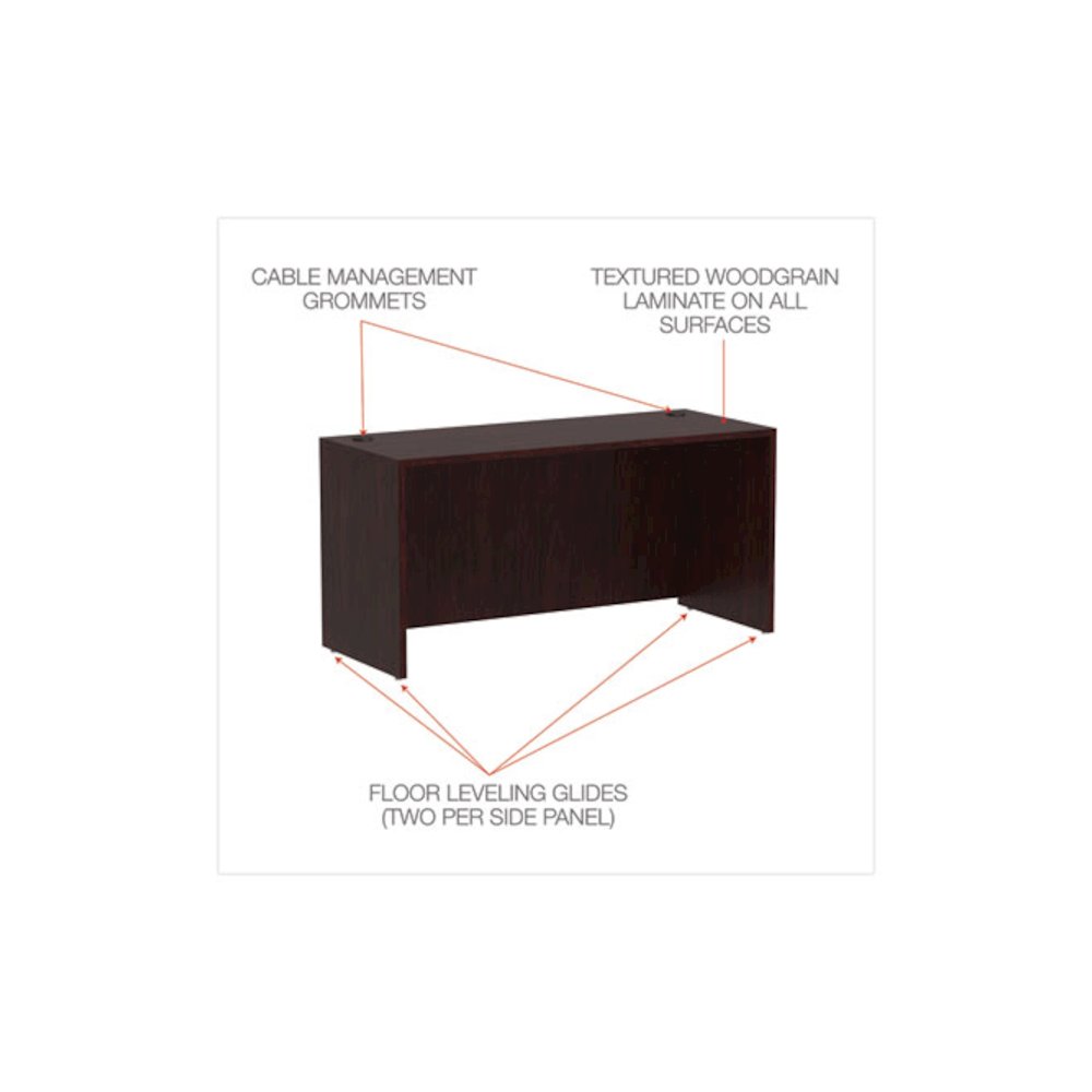 Alera Valencia Series Credenza Shell, 59.13w x 23.63d x 29.5h, Mahogany. Picture 3