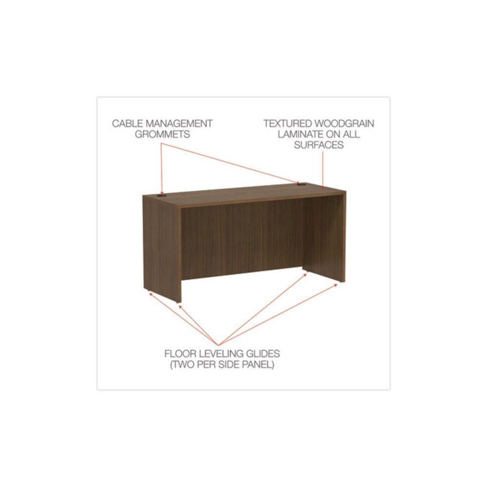 Alera Valencia Series Credenza Shell, 59.13w x 23.63d x 29.5h, Modern Walnut. Picture 3