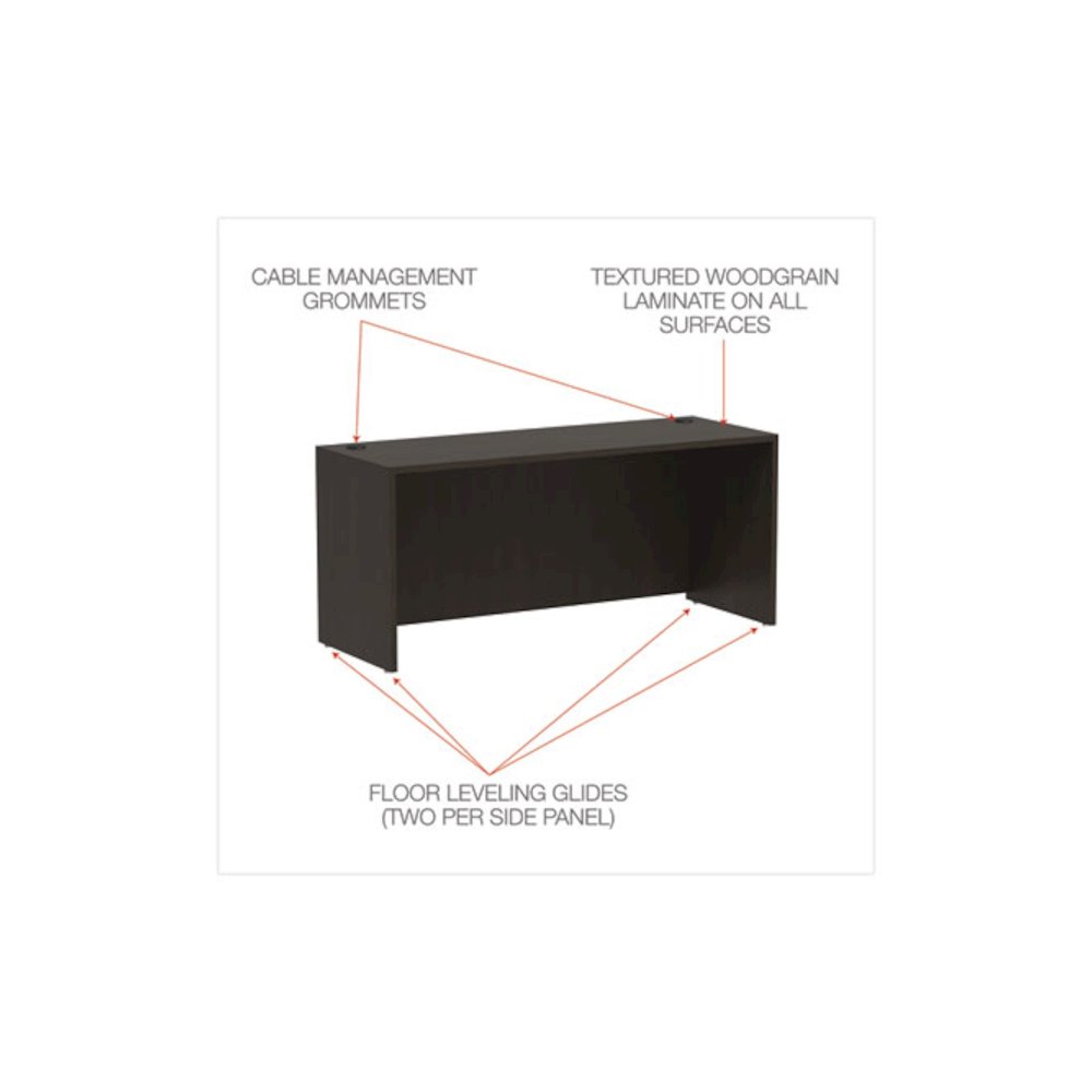 Alera Valencia Series Credenza Shells, 65w x 23.6d x 29.5h, Espresso. Picture 4